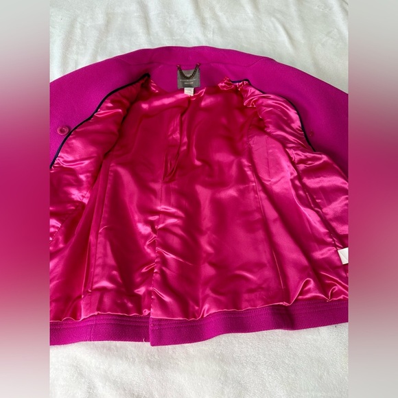 J. Crew Majesty Stadium Cloth Peacoat in Fuchsia Pink Wool Blend Size 2 - Picture 6 of 10